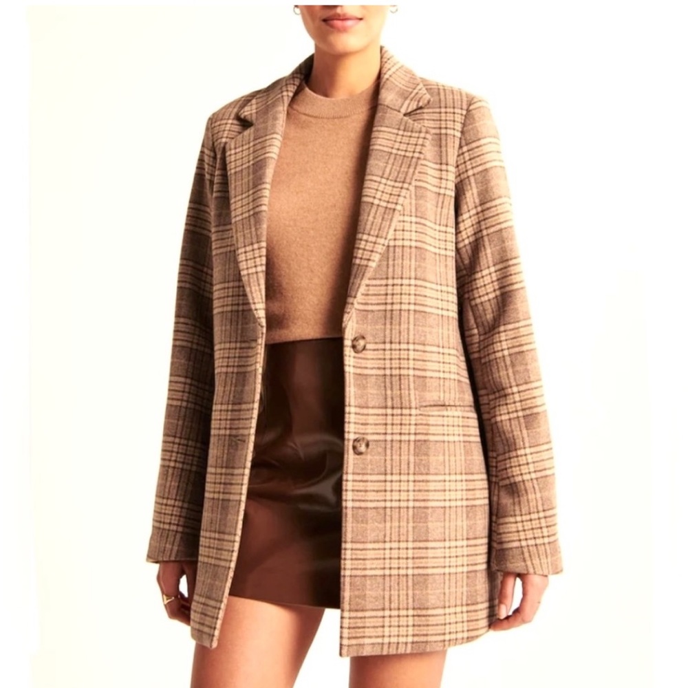Abercrombie Plaid Wool Coat Small